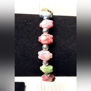 Trrtlz Friendship Owl Bracelet Pastel Multicolor Tiny Silver Stretch Barbie BoHo